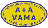 Rekonstrukce bytového jádra, rekonstrukce bytů Praha 10, Strašnice - A+A Vama - logo